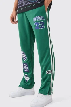 boohooMAN Regular Fit Split Hem Tricot Tape Jogger | UK| Trousers|Joggers