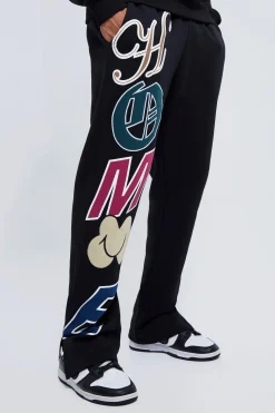 boohooMAN Regular Fit Varsity Split Hem Jogger | UK| Trousers|Joggers