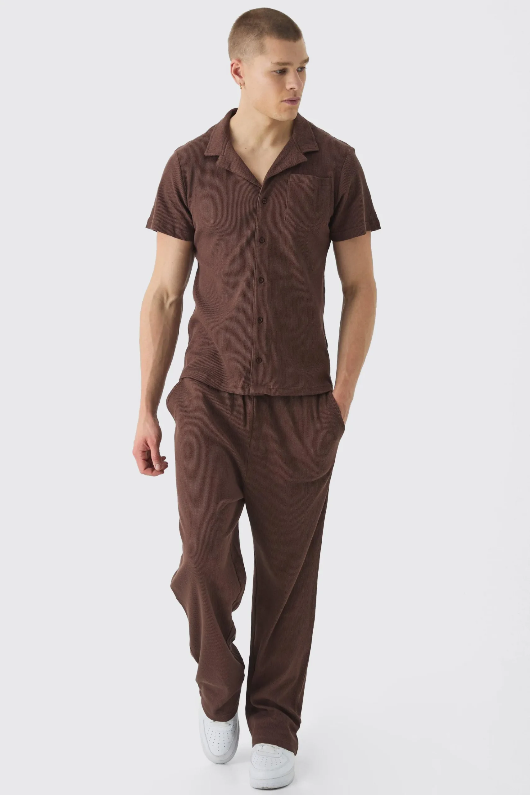 boohooMAN Regular Fit Waffle Shirt | UK| Loungewear|Shirts