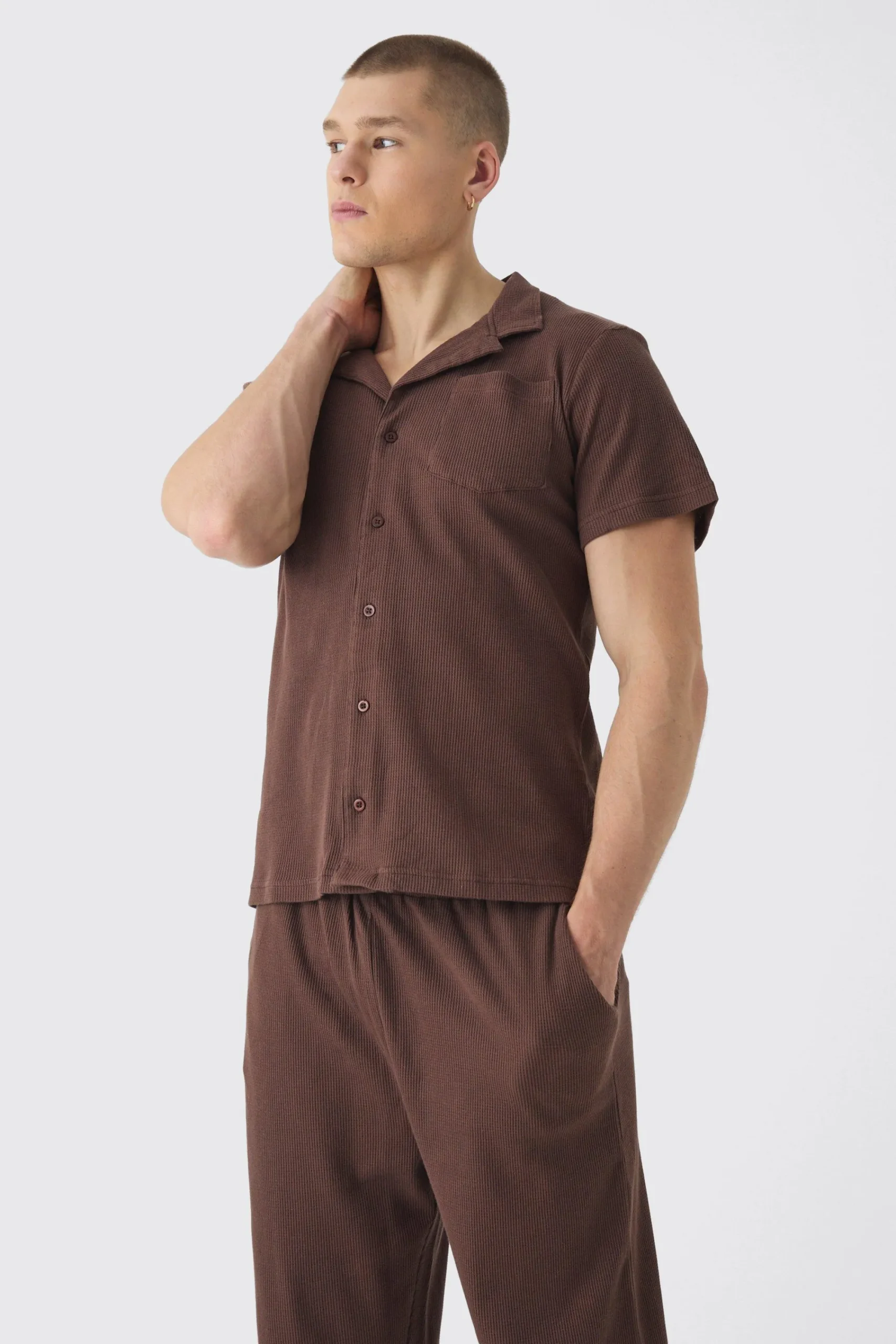 boohooMAN Regular Fit Waffle Shirt | UK| Loungewear|Shirts