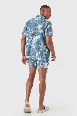 boohooMAN Regular Floral Shirt & Swim Short Set | UK| Sets & Co-Ords