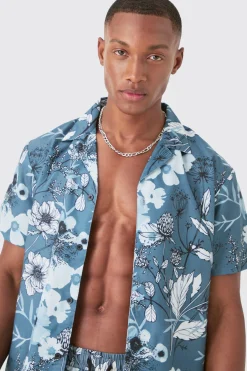 boohooMAN Regular Floral Shirt & Swim Short Set | UK| Sets & Co-Ords