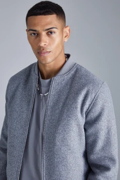 boohooMAN Regular Melton Homme Bomber | UK| Coats & Jackets