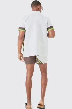 boohooMAN Regular Moto Shirt & Swim Short Set | UK| Sets & Co-Ords