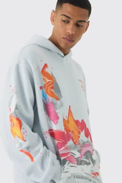 boohooMAN Regular Paint Splatter Washed Hoodie | UK| Hoodies & Sweatshirts
