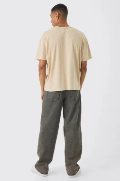 Regular Paint Splatter Washed T-Shirt | UK^boohooMAN Clearance