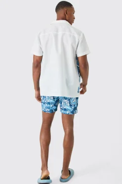 boohooMAN Regular Printed Shirt And Swim Short Set | UK| Sets & Co-Ords