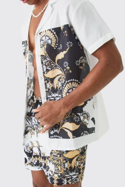 boohooMAN Regular Printed Shirt And Swim Short Set | UK| Sets & Co-Ords