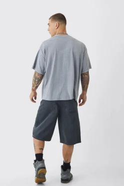 boohooMAN Regular Rigid Official Distressed Denim Jorts In | UK| Shorts