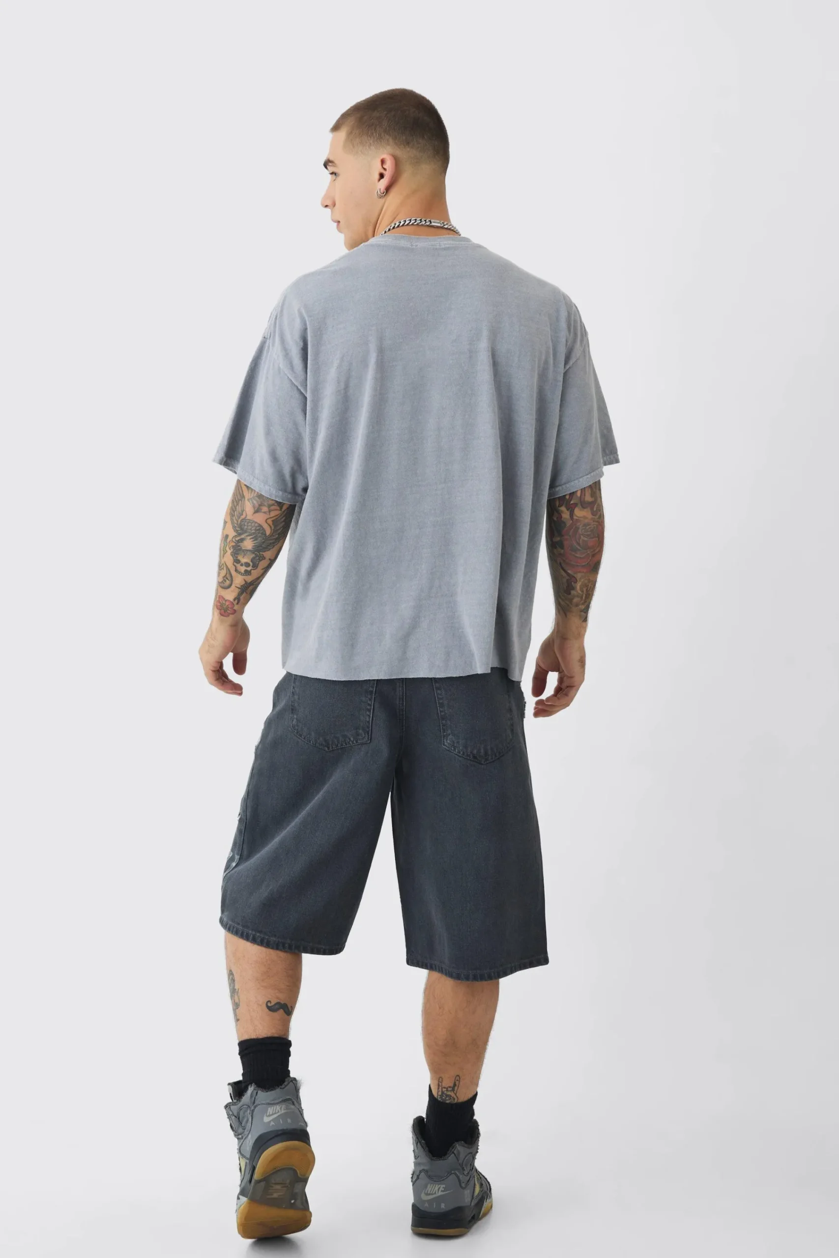 boohooMAN Regular Rigid Official Distressed Denim Jorts In | UK| Shorts