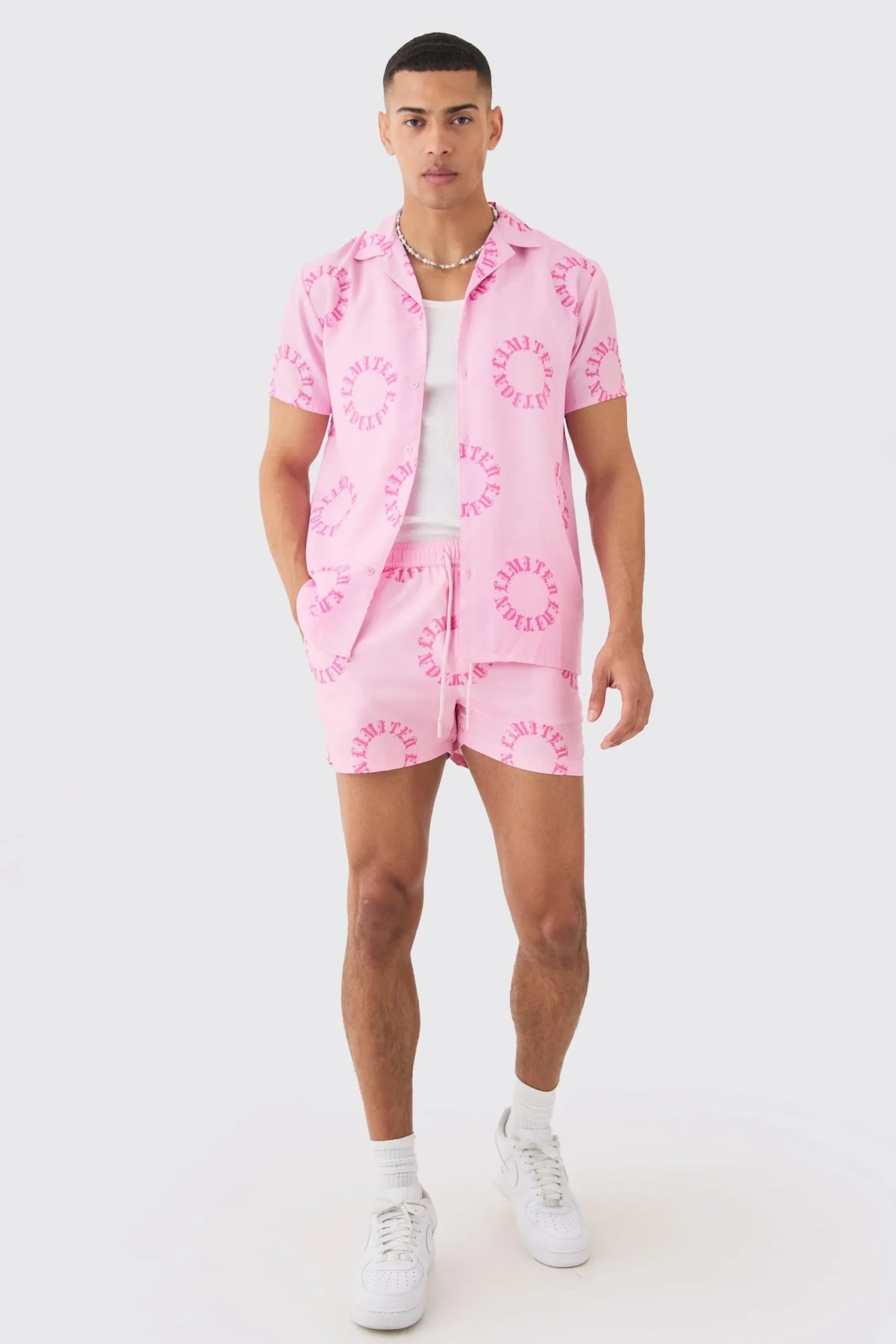 boohooMAN Regular Worldwide Shirt & Swim Short Set | UK| Sets & Co-Ords