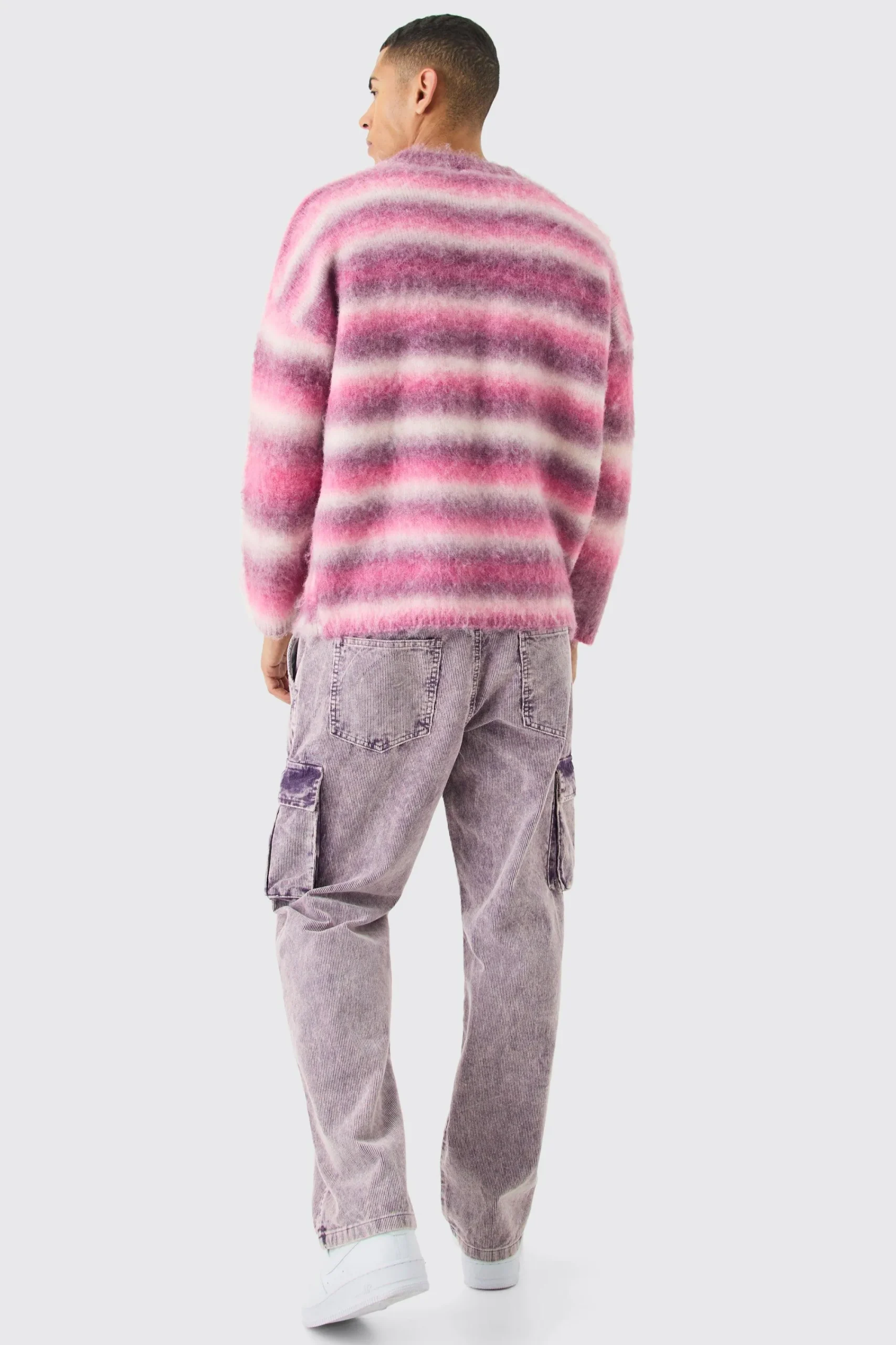 boohooMAN Relaxed Acid Wash Cord Cargo Trouser | UK| Trousers|Cargos