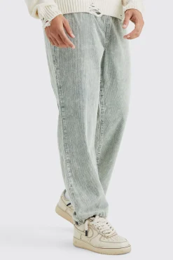 boohooMAN Relaxed Acid Wash Cord Trouser | UK| Trousers