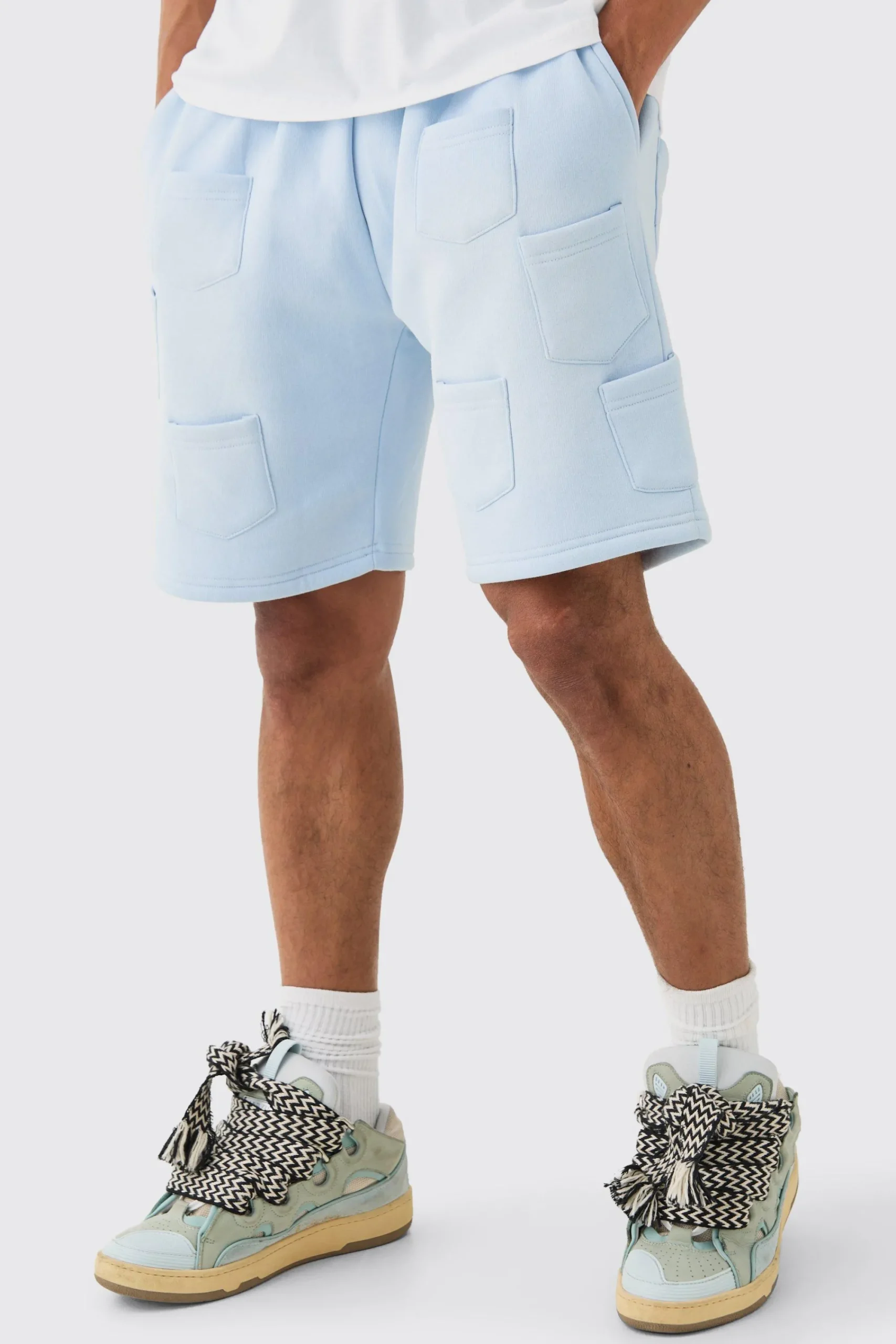 boohooMAN Relaxed All Over Pocket Spray Wash Shorts | UK| Shorts