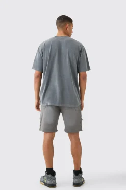 boohooMAN Relaxed All Over Pocket Spray Wash Shorts | UK| Shorts