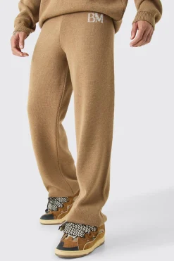 boohooMAN Relaxed Branded Knit Trouser | UK| Trousers