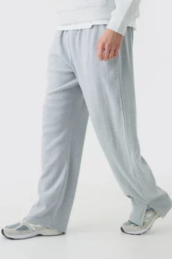 boohooMAN Relaxed Brushed Ottoman Rib Split Hem Jogger | UK| Joggers