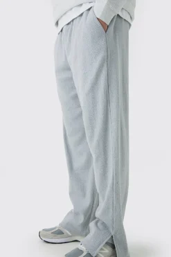 boohooMAN Relaxed Brushed Ottoman Rib Split Hem Jogger | UK| Joggers