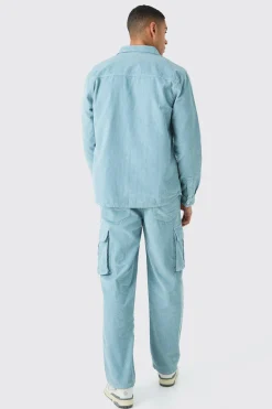 boohooMAN Relaxed Cargo Cord Trouser In | UK| Trousers