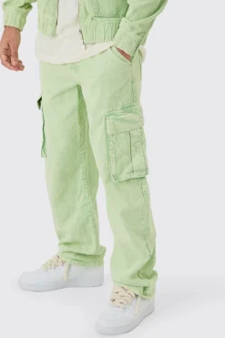 boohooMAN Relaxed Cargo Cord Trouser In | UK| Trousers|Cargos