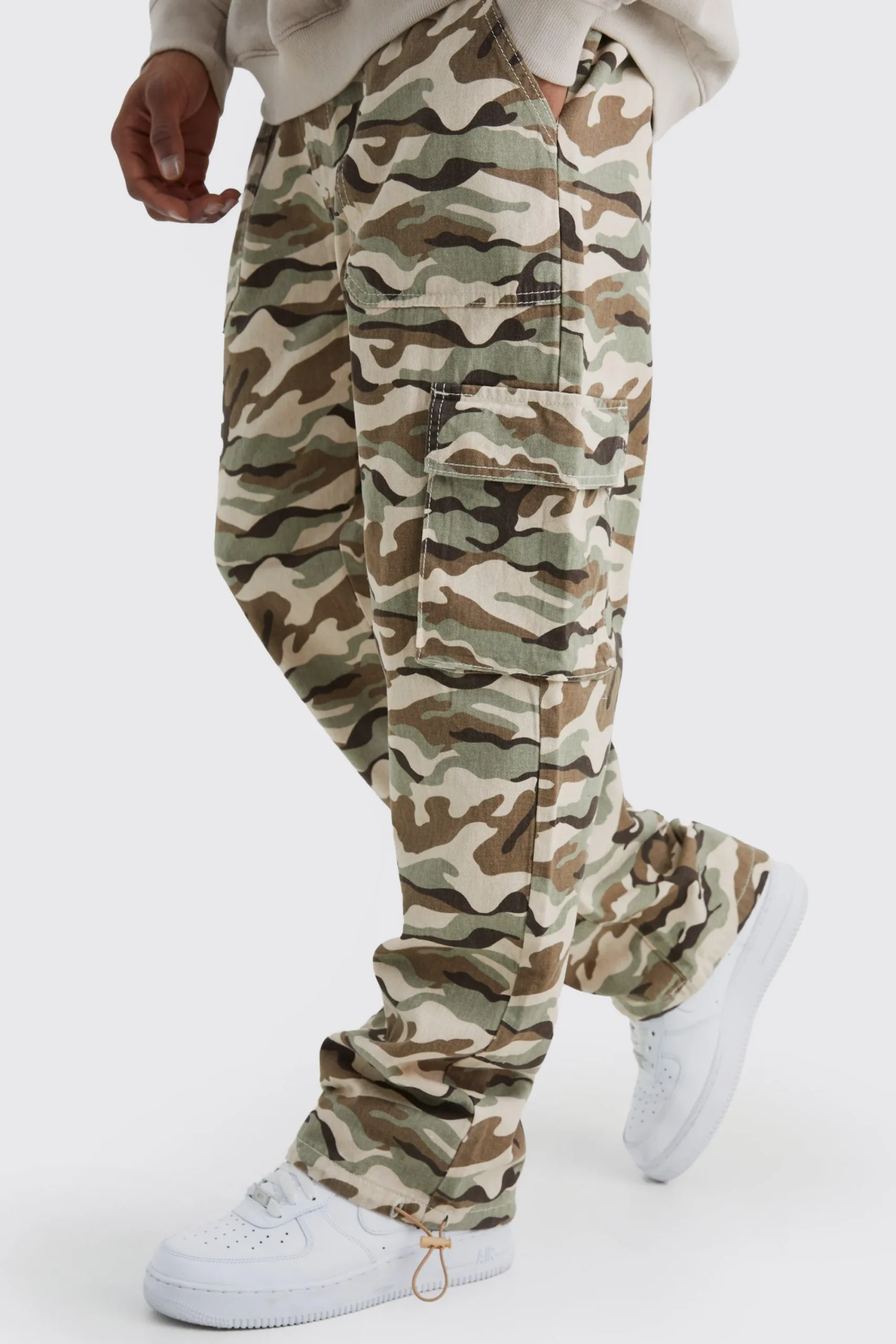 boohooMAN Relaxed Cargo Pocket Camo Trouser | UK| Trousers|Cargos