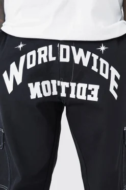 boohooMAN Relaxed Cargo Worldwide Print Trouser | UK| Trousers|Cargos