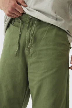 boohooMAN Relaxed Chinos With Drawcords In | UK| Trousers