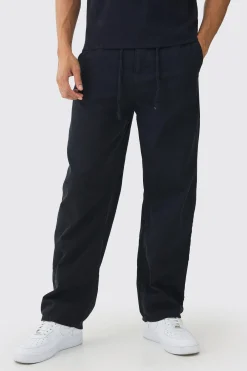 boohooMAN Relaxed Chinos With Drawcords In | UK| Trousers
