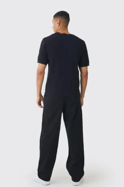 boohooMAN Relaxed Chinos With Drawcords In | UK| Trousers