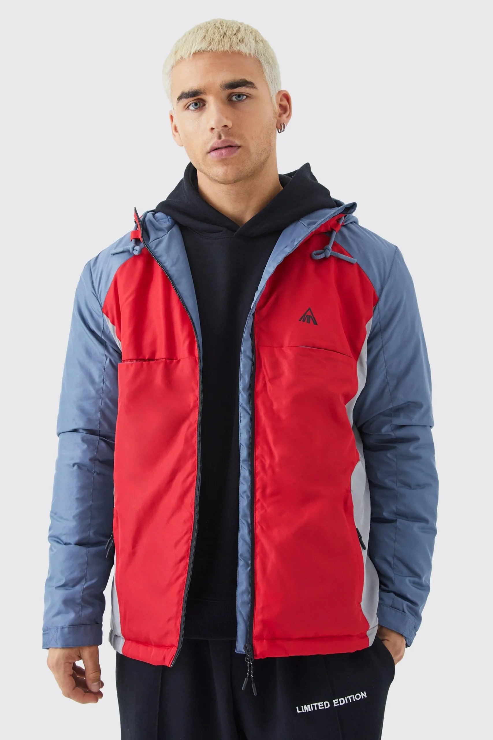 boohooMAN Relaxed Colour Block Padded Riptstop Jacket | UK| Coats & Jackets