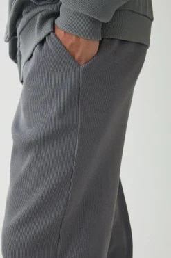 boohooMAN Relaxed Contrast Drawcord Heavy Ribbed Jogger | UK| Trousers|Joggers
