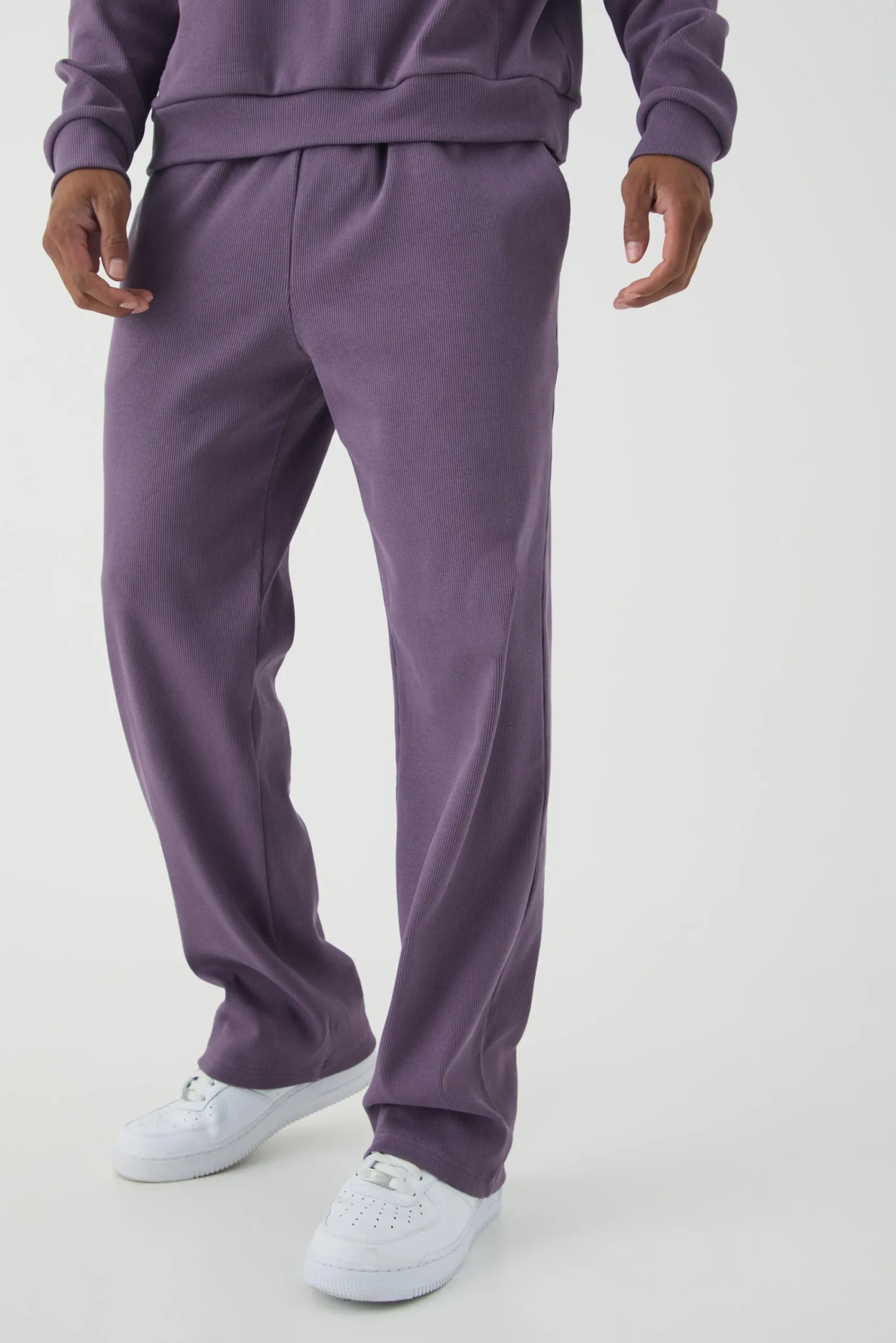 boohooMAN Relaxed Contrast Drawcord Heavy Ribbed Jogger | UK| Trousers|Joggers