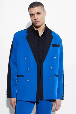 boohooMAN Relaxed Contrast Panel Suit Jacket | UK| Suits & Tailoring