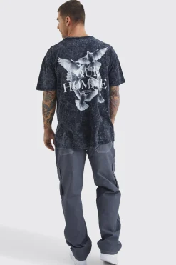 boohooMAN Relaxed Contrast Stitch Cargo Trouser With Woven Tab | UK| Trousers|Cargos