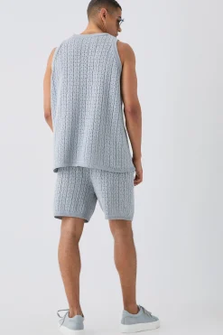Relaxed Crochet Knitted Vest In | UK^boohooMAN Sale