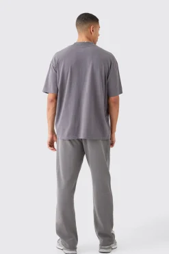 boohooMAN Relaxed Cut & Sew Stripe Raw Edge Joggers | UK| Trousers|Joggers