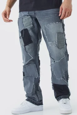 boohooMAN Relaxed Distressed Patchwork Jean | UK| Trousers|Jeans