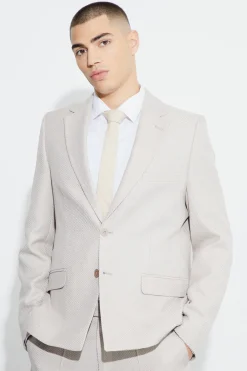 boohooMAN Relaxed Fit Boucle Texture Marl Blazer | UK| Suits & Tailoring