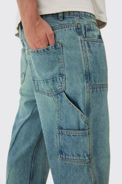 boohooMAN Relaxed Fit Carpenter Detailed Jeans | UK| Trousers|Jeans