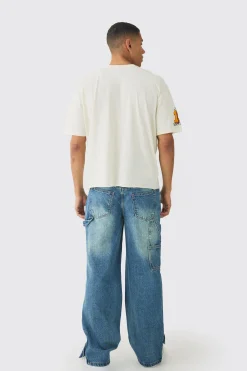 boohooMAN Relaxed Fit Carpenter Jeans With Split Hem | UK| Jeans