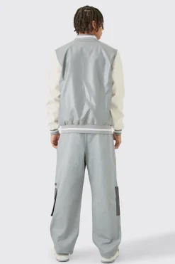 boohooMAN Relaxed Fit Colour Block Official Branded Cargo Trouser | UK| Trousers|Cargos