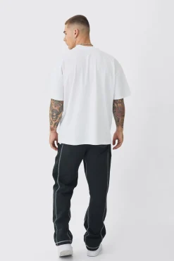 boohooMAN Relaxed Fit Contrast Stitch Jogger | UK| Trousers|Joggers
