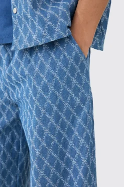 boohooMAN Relaxed Fit Elastic Waist Fabric Interest Jeans | UK| Jeans