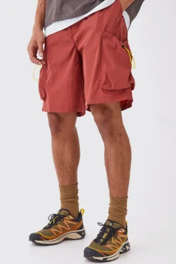 boohooMAN Relaxed Fit Elasticated Waist Nylon Cargo Shorts | UK| Shorts