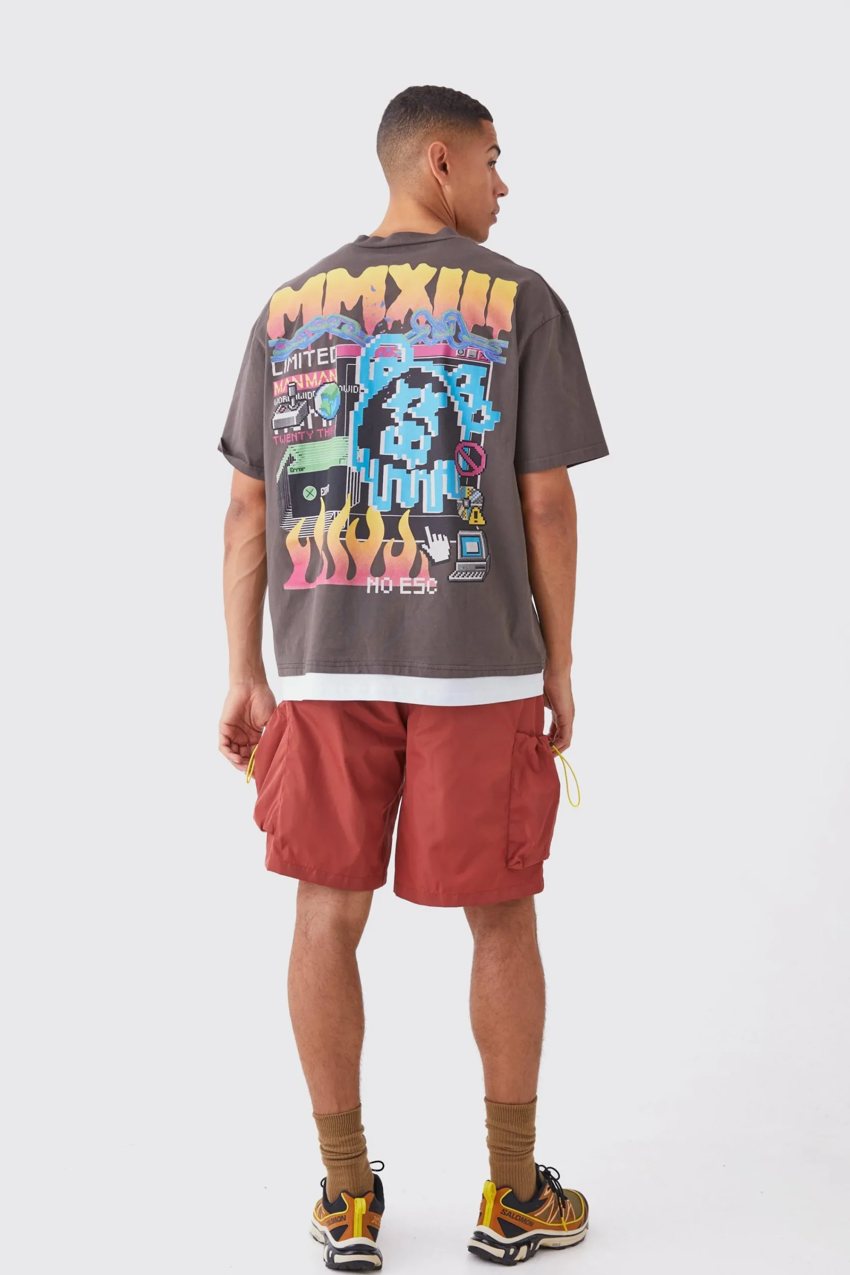 boohooMAN Relaxed Fit Elasticated Waist Nylon Cargo Shorts | UK| Shorts