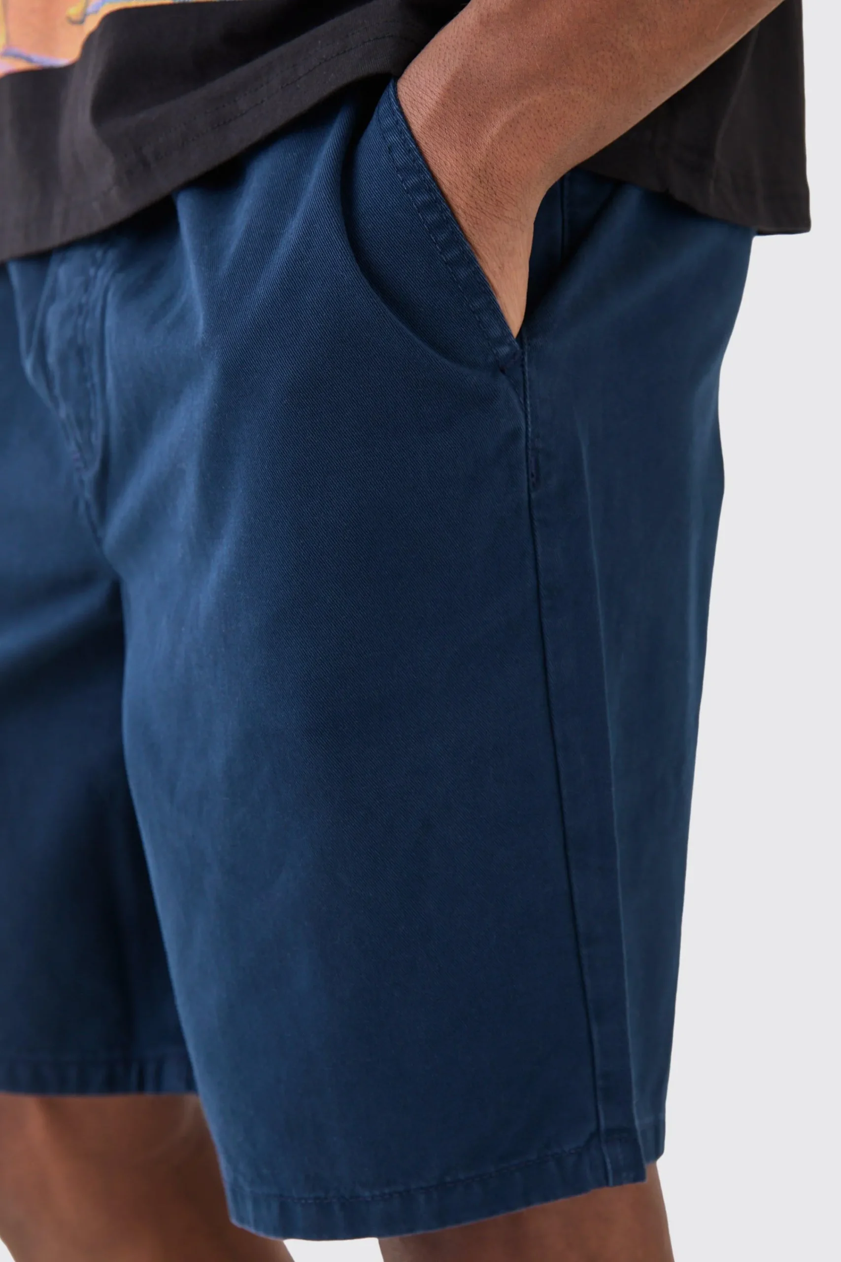 boohooMAN Relaxed Fit Elasticated Waist Chino Shorts In | UK| Shorts