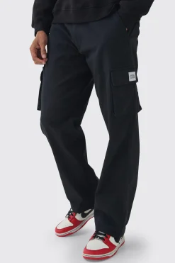 boohooMAN Relaxed Fit Fixed Waist Woven Tab Cargo Trousers | UK| Trousers|Cargos