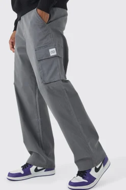 boohooMAN Relaxed Fit Fixed Waist Woven Tab Cargo Trousers | UK| Trousers|Cargos