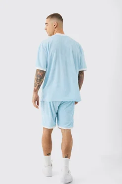 boohooMAN Relaxed Fit Mid Contrast Towelling Shorts | UK| Shorts