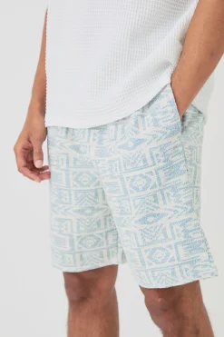 boohooMAN Relaxed Fit Mid Length Jacquard Short | UK| Shorts